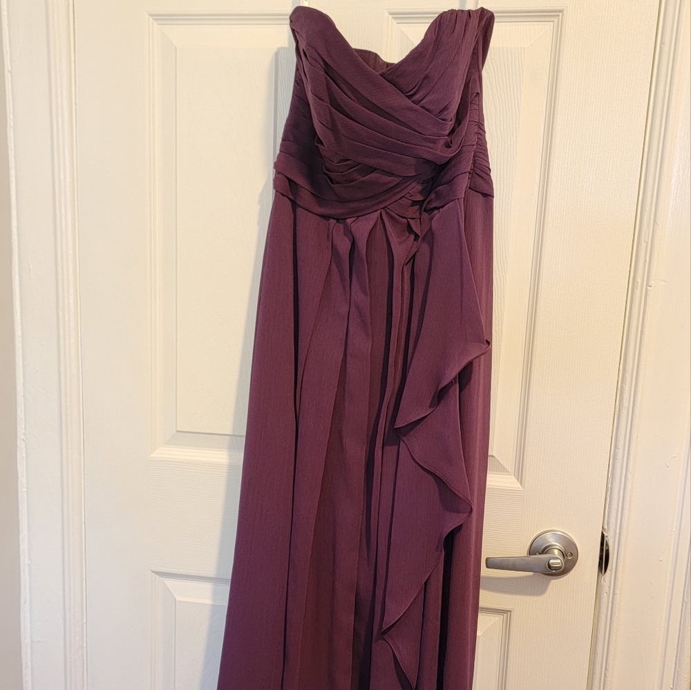 Davids bridal purple strapless dress size 4